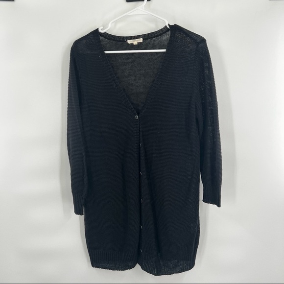 Eileen Fisher black duster cardigan sweater size PL - Picture 1 of 9